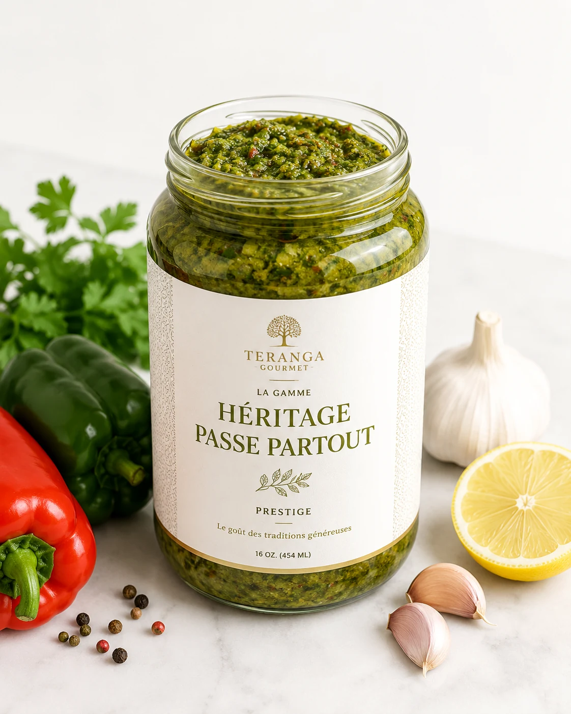 Teranga Gourmet Héritage Piquant, sauce piquante premium aux épices naturelles